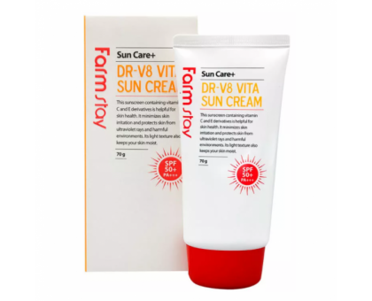 Витаминизированный cолнцезащитный крем Farm Stay DR-V8 Vita Sun Cream SPF50+ PA+++