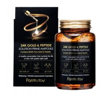 Ампульная сыворотка с 24K золотом и пептидами Farm Stay 24K Gold & Peptide Solution Prime Ampoule