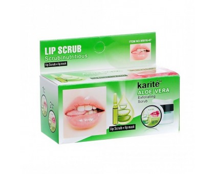 Отшелушивающий скраб и восстанавливающий бальзам для губ Karite Aloe Vera
